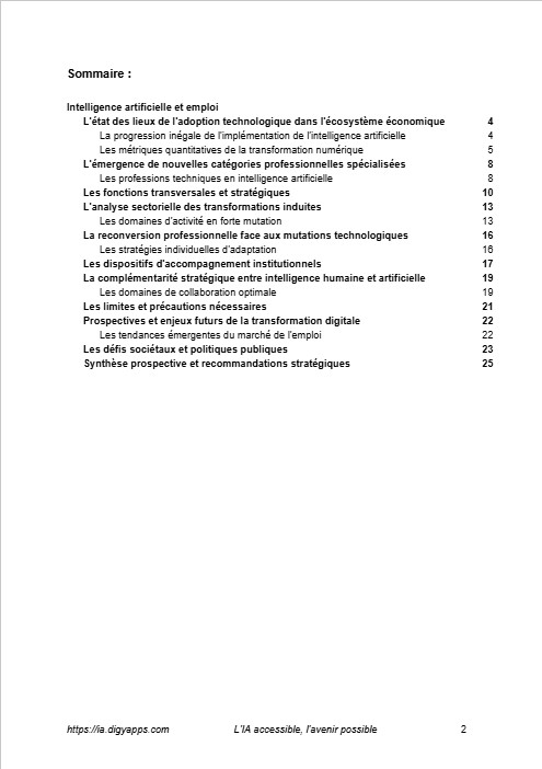 intelligence artificielle sommaire